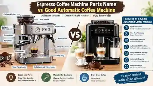 Espresso Coffee Machine Parts Name vs Good Automatic Coffee Machine